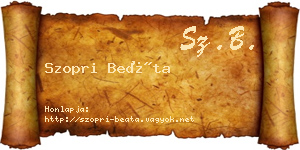 Szopri Beáta névjegykártya