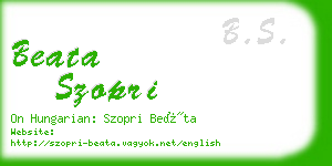 beata szopri business card
